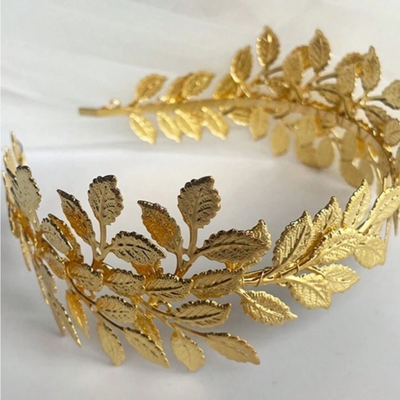 Greek Roman Gold Leaf Tree Branch Crown Baroque Headpiece Wedding Headband New ✨ main image 3